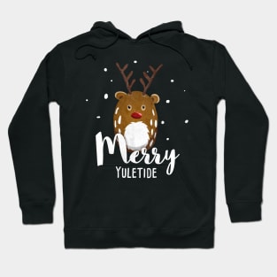 Merry Yuletide Christmas With Reindeer Rudolph Hoodie